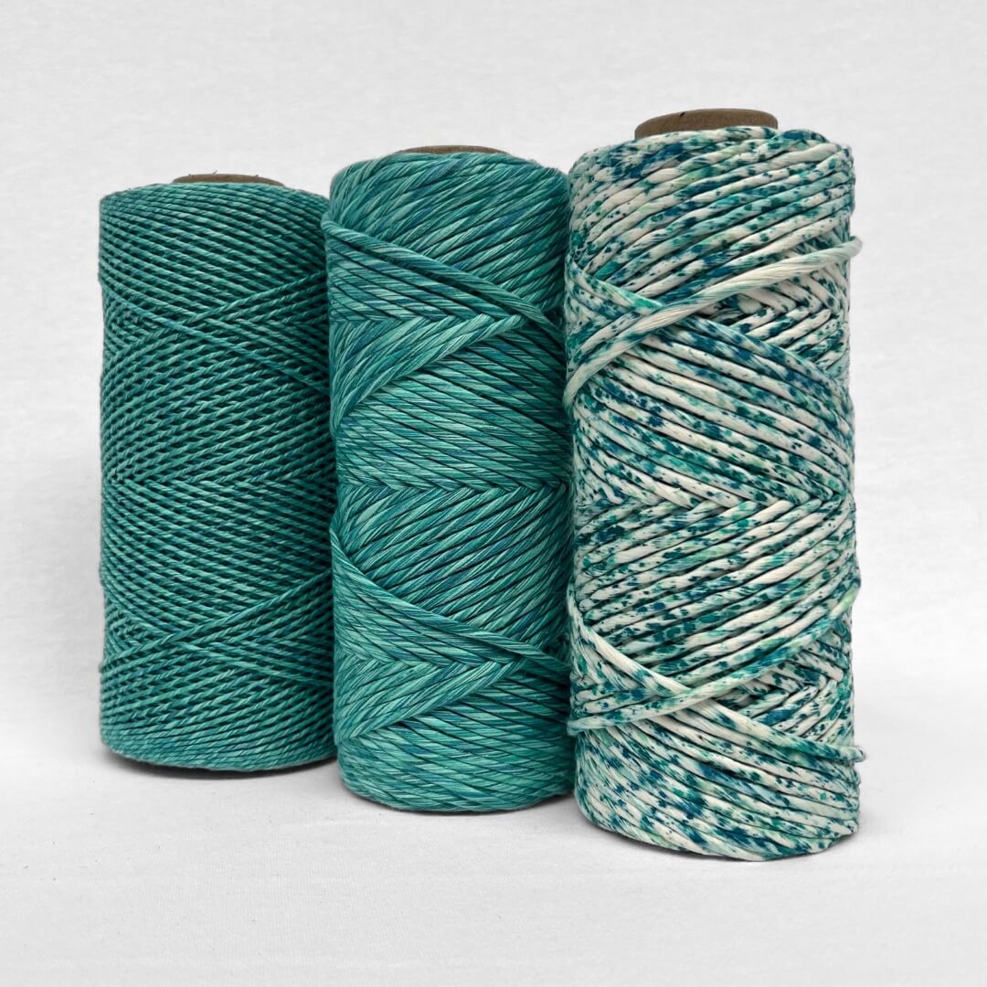 three rolls of blue lagon colourway showcasing three different variant options