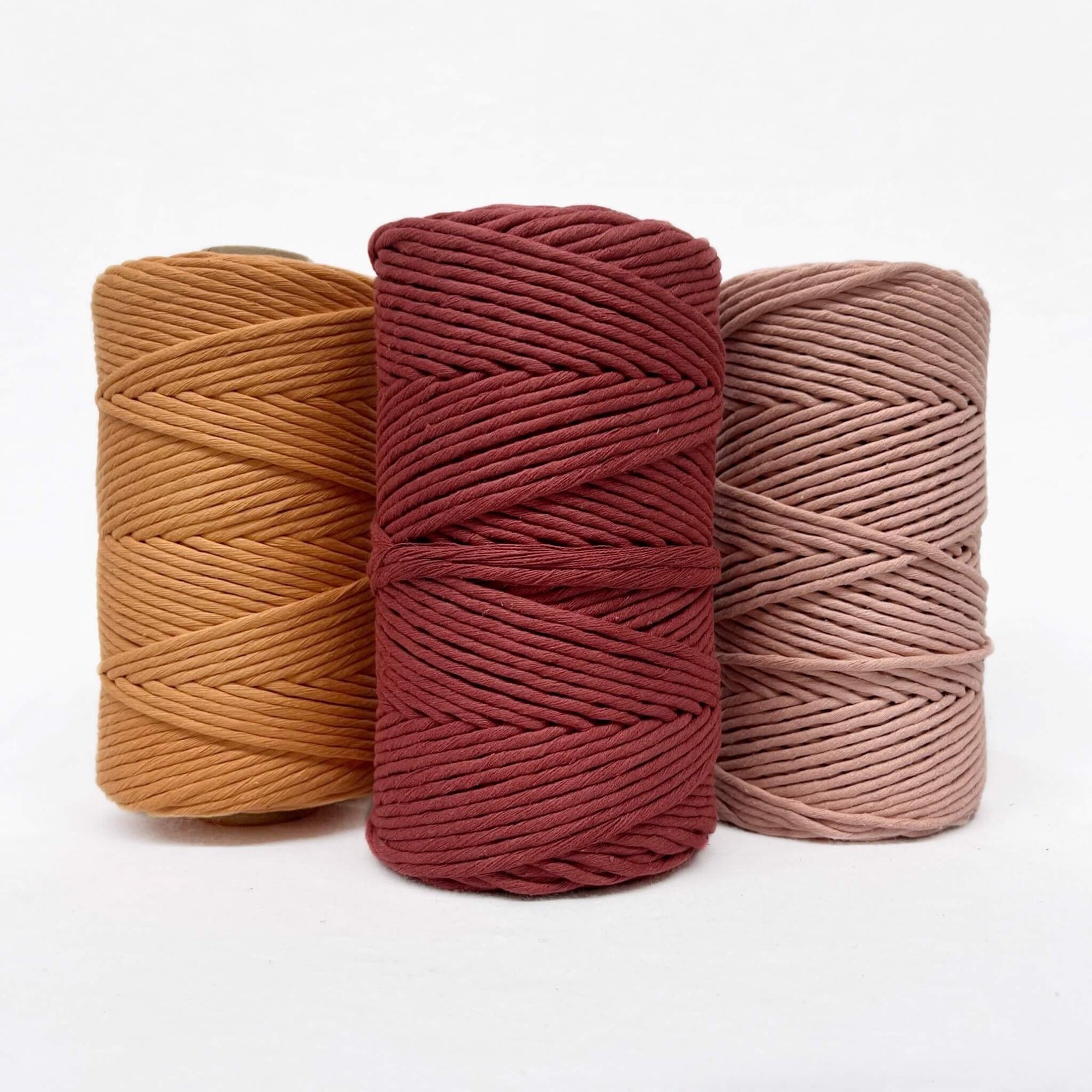 mary maker studio 1kg 5mm recycled cotton macrame string in neutral vintage peach colour suitable for macrame workshops beginners and advanced artists