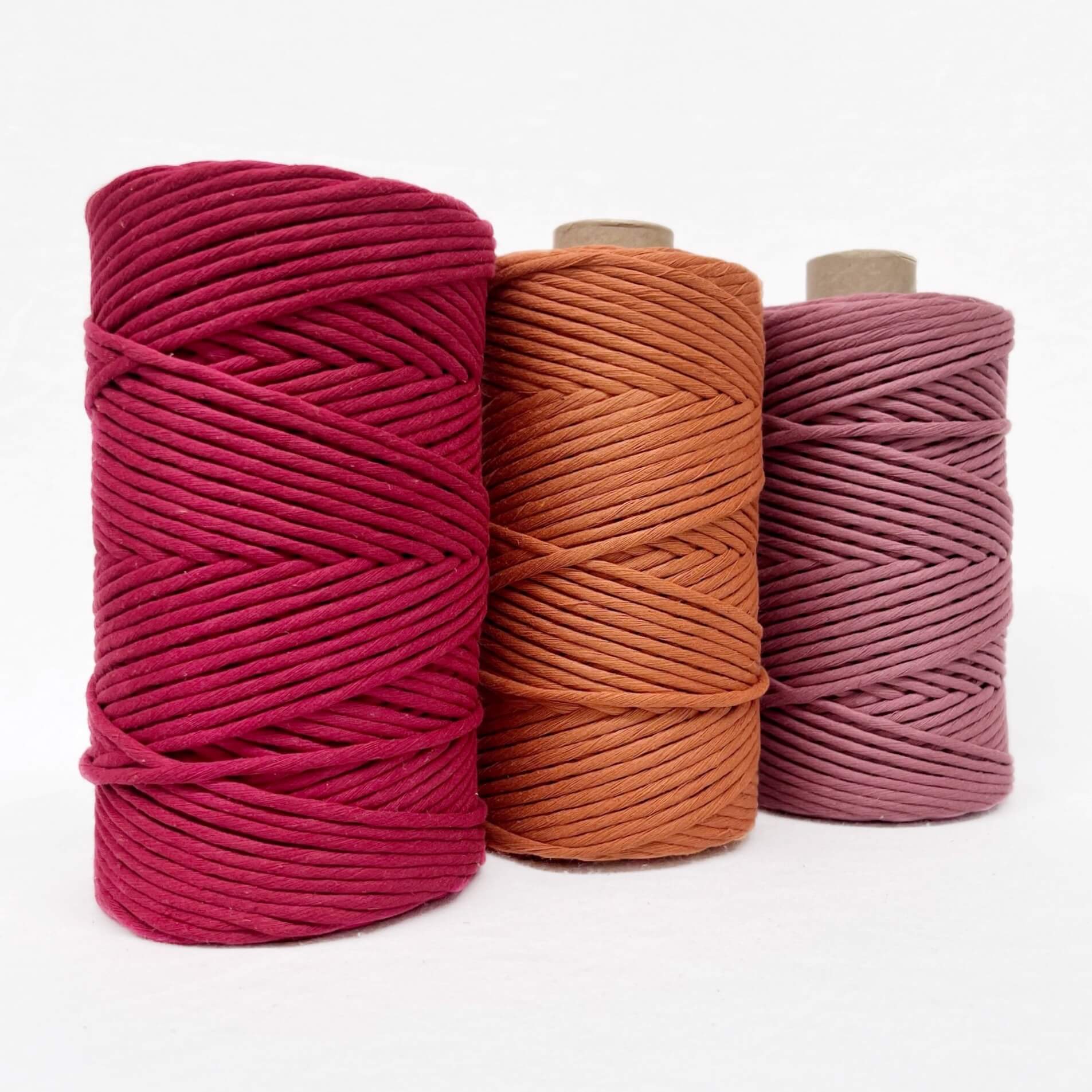 mary maker studio 1kg 5mm recycled cotton macrame string in vibrant chilli red colour buy online for macrame workshops beginners and advanced artists