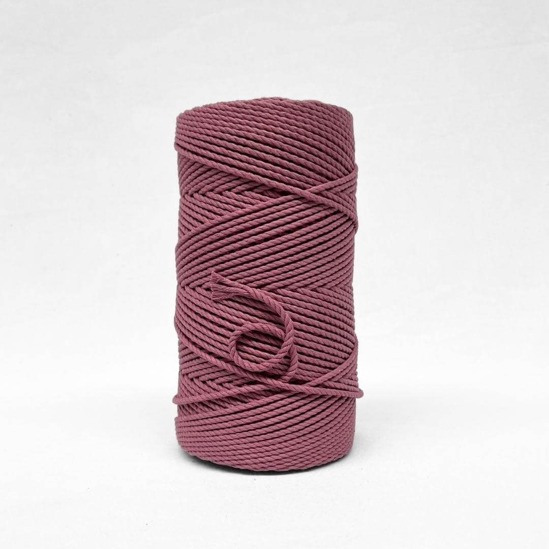 4mm deep pink rope for  and diy craft on white background