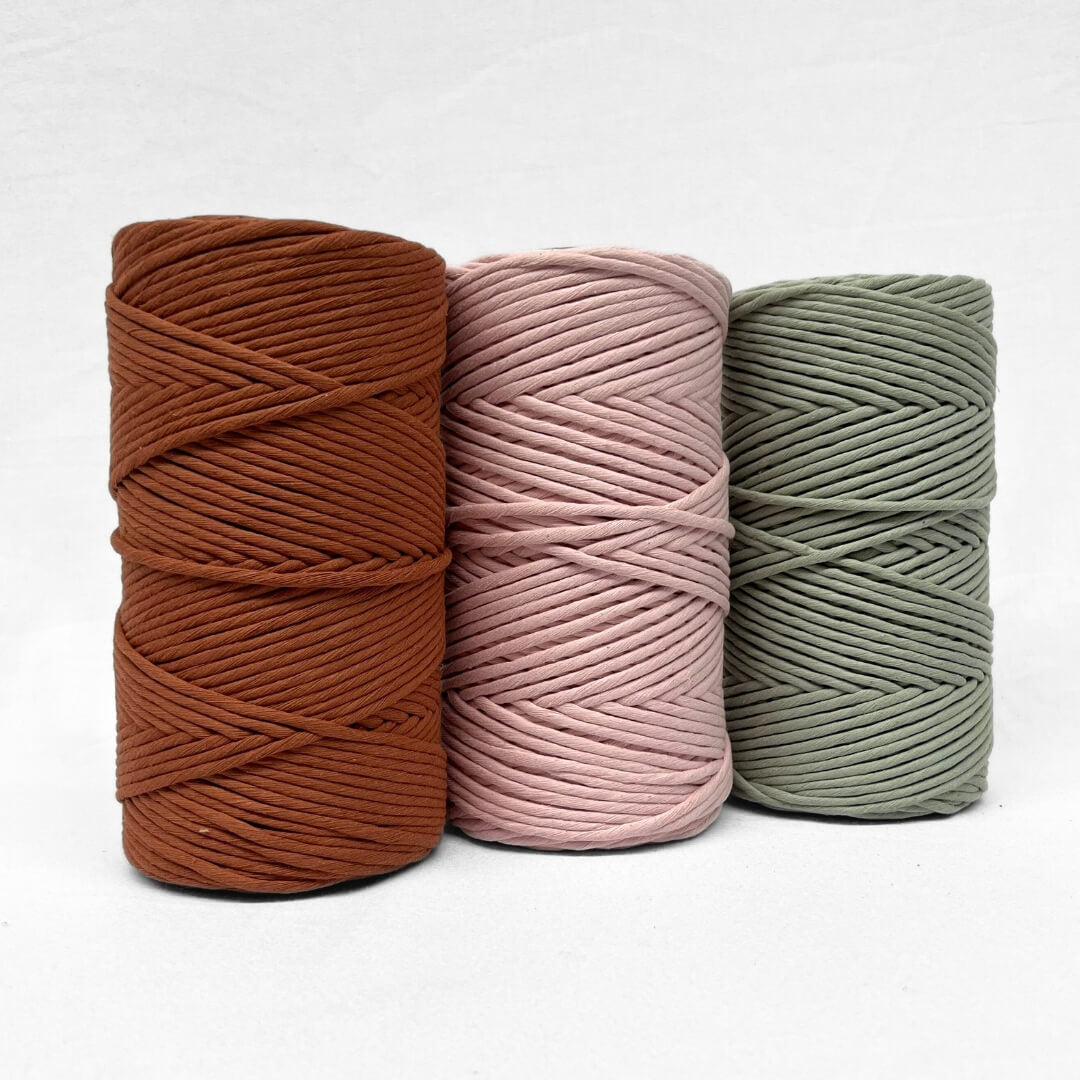 mary maker studio 1kg 5mm recycled cotton macrame string in light pink salt colour suitable for macrame workshops beginners and advanced artists