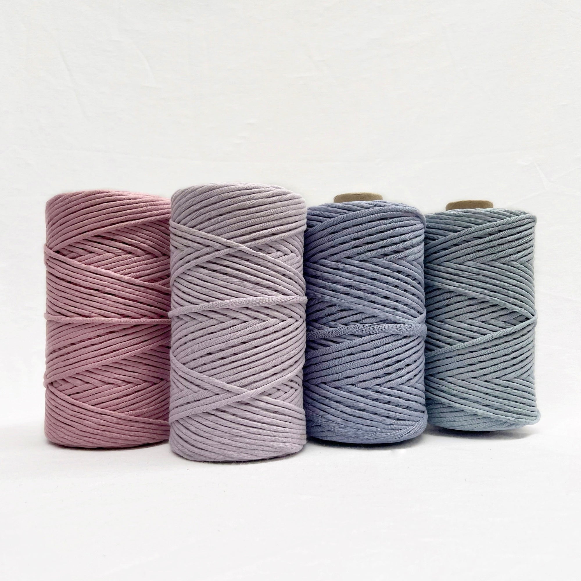 mary maker studio 1kg 5mm recycled cotton macrame string in iced lilac purple colour suitable for macrame workshops beginners and advanced artists