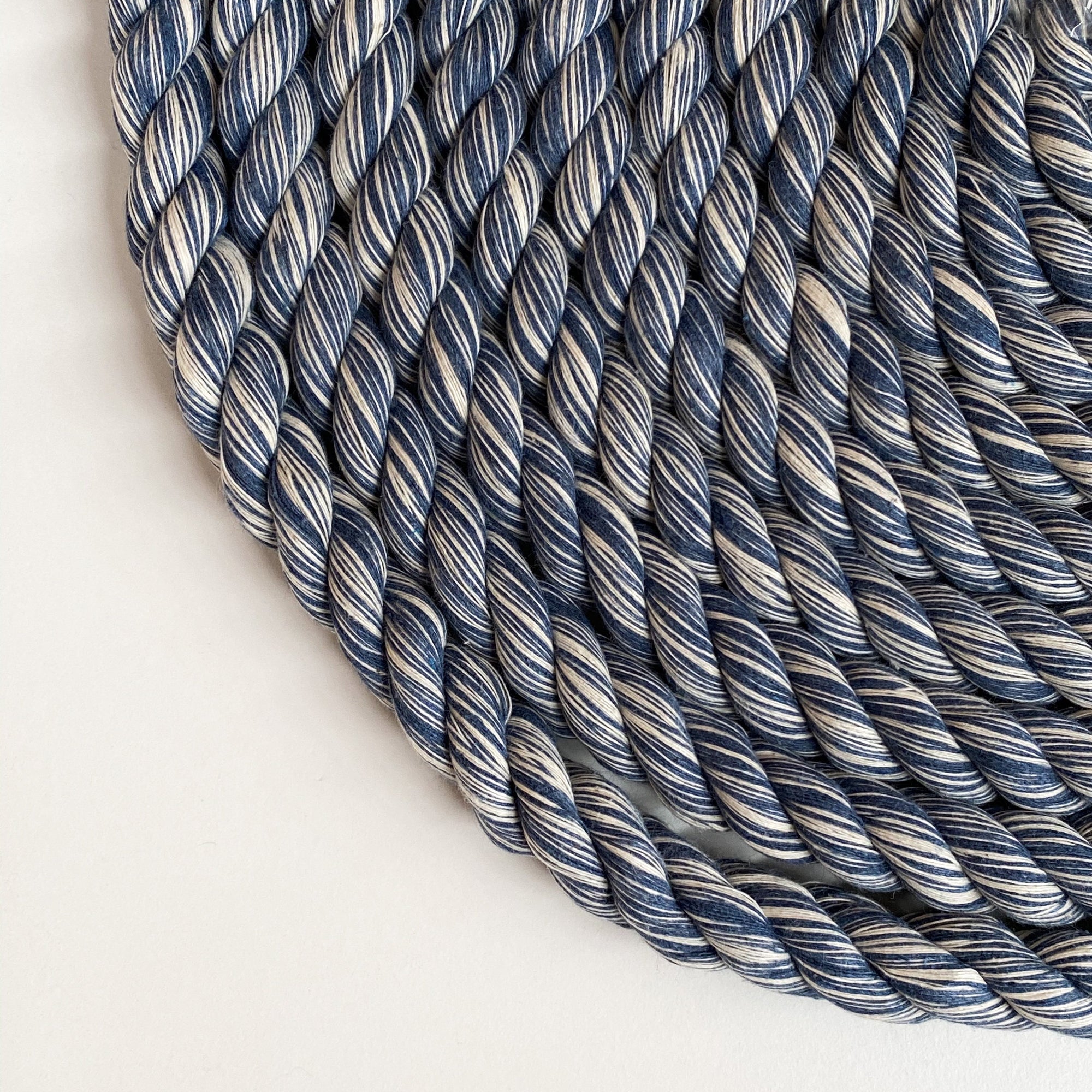 Mary Maker Studio 3Ply Twisted Rope MIX Denim 1m 15mm Coloured Macrame Rope macrame cotton macrame rope macrame workshop macrame patterns macrame