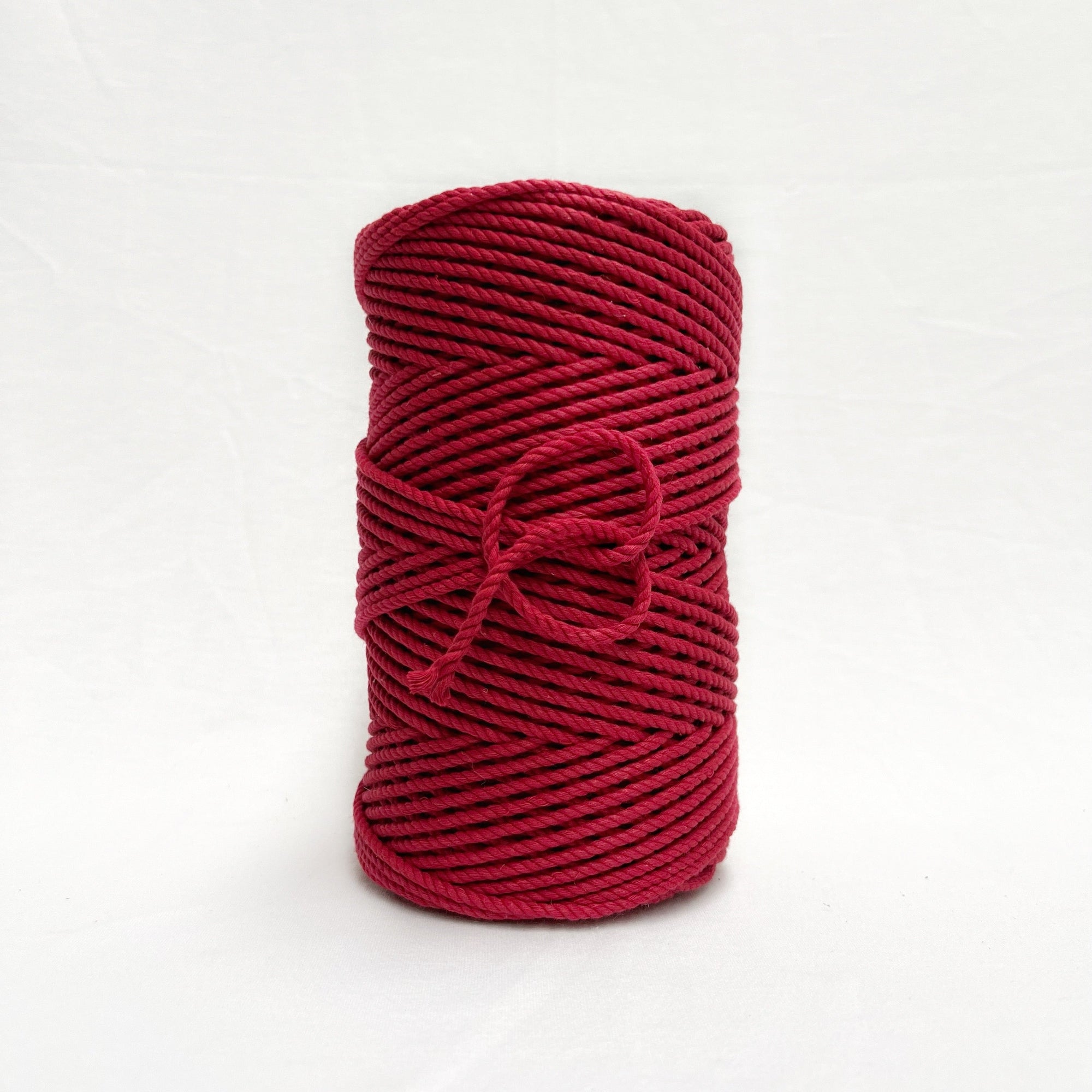 mary maker studio 1kg 4mm recycled cotton macrame rope in chilli red colour suitable for macrame workshops beginners and advanced artists