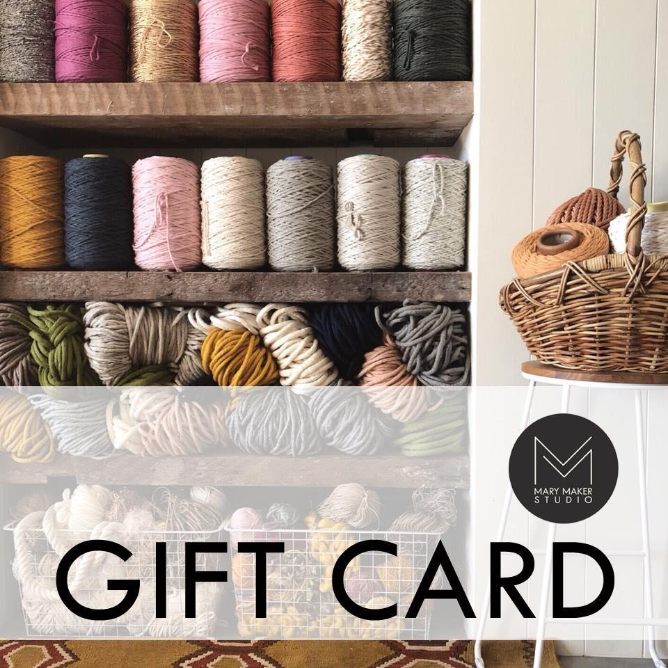 Mary Maker Studio giftcard $50.00 Gift Card macrame cotton macrame rope macrame workshop macrame patterns macrame