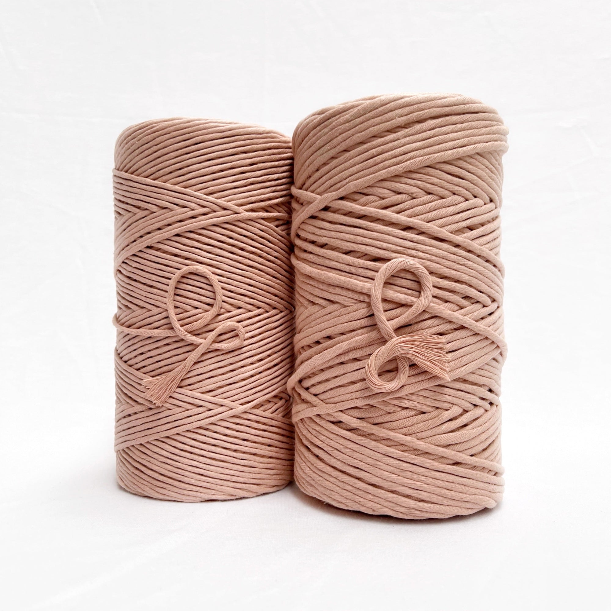 mary maker studio 1kg 5mm recycled cotton macrame string in neutral pink sand colour suitable for macrame workshops beginners and advanced artists