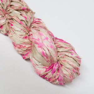 Mary Maker Studio ribbons Candy Pink Recycled Sari Silk Hand Painted Ribbon macrame cotton macrame rope macrame workshop macrame patterns macrame