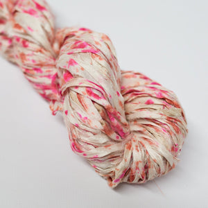 Mary Maker Studio ribbons Golden Pink Recycled Sari Silk Hand Painted Ribbon macrame cotton macrame rope macrame workshop macrame patterns macrame